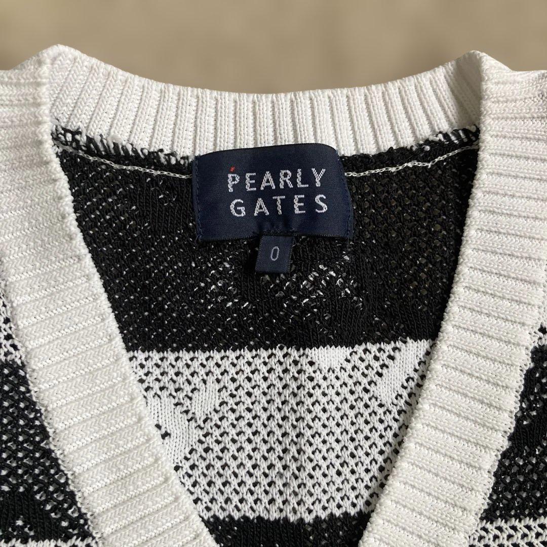 PEARLY GATESパーリーゲイツ ニットベスト メッシュ ボーダー ロゴ