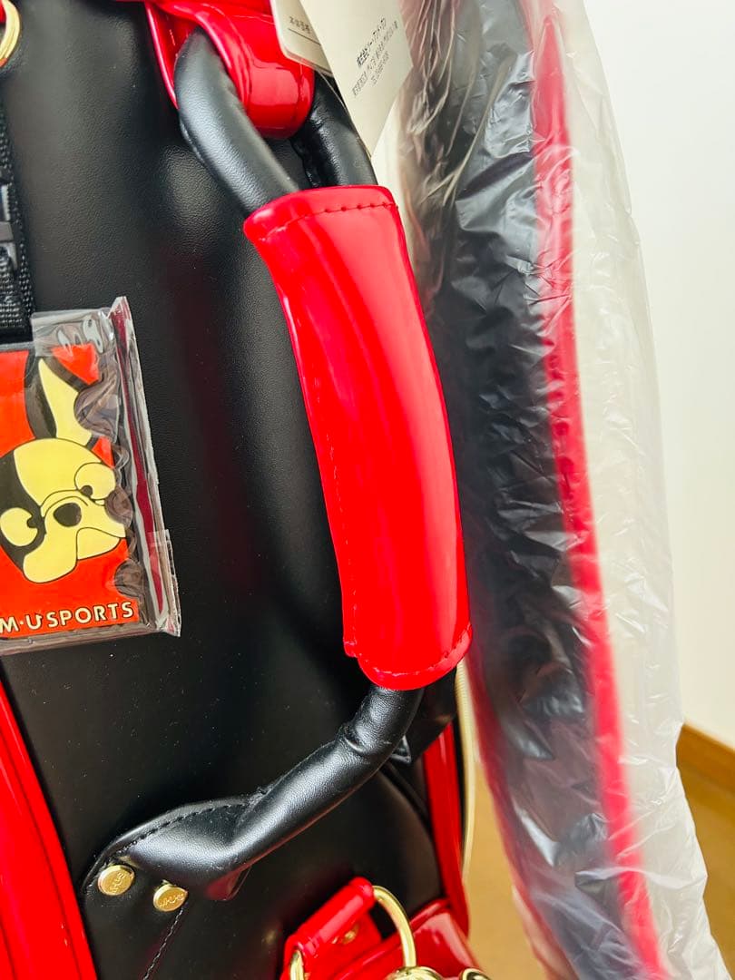 r*︎様 未使用品『M・U SPORTSウエサコ』キャディバッグ赤黒ゴルフバッグ