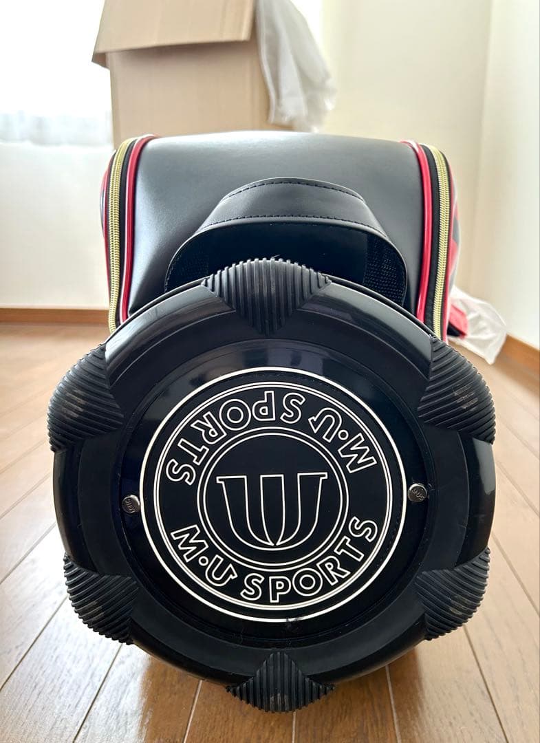 r*︎様 未使用品『M・U SPORTSウエサコ』キャディバッグ赤黒ゴルフバッグ