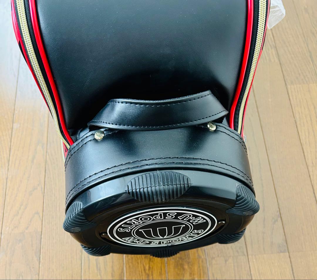 r*︎様 未使用品『M・U SPORTSウエサコ』キャディバッグ赤黒ゴルフバッグ