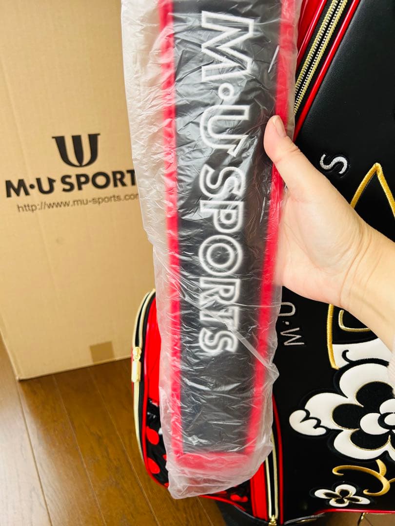 r*︎様 未使用品『M・U SPORTSウエサコ』キャディバッグ赤黒ゴルフバッグ