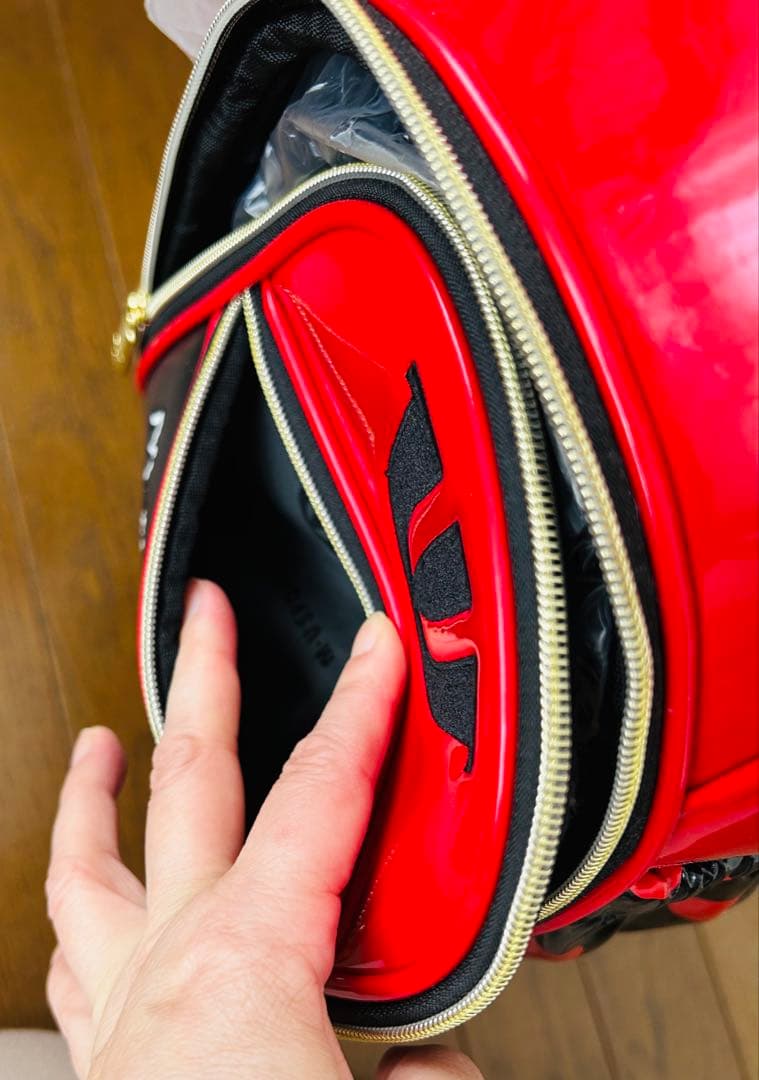 r*︎様 未使用品『M・U SPORTSウエサコ』キャディバッグ赤黒ゴルフバッグ