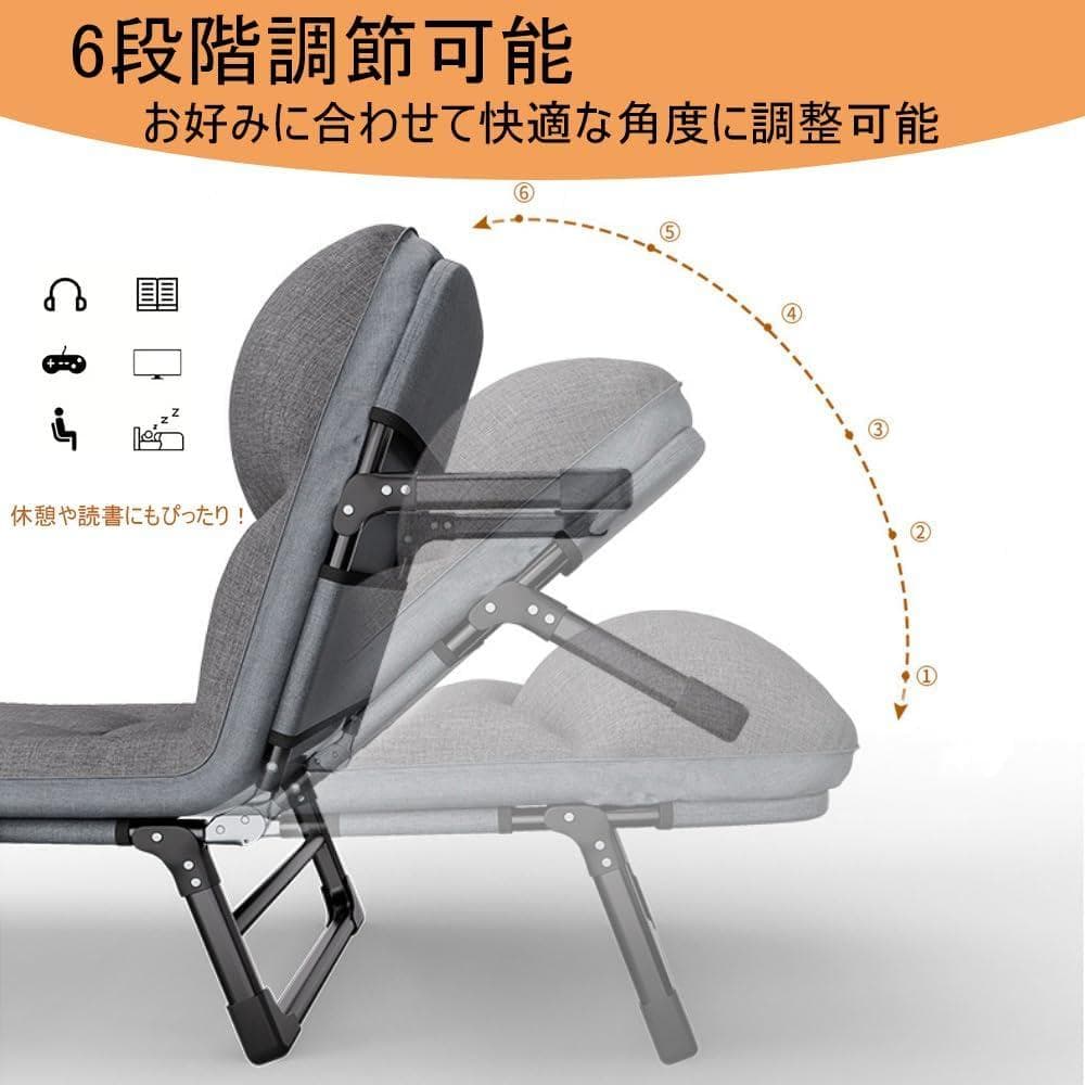 シングル折りたたみベッド 軽量簡易ベッド コンパクト収納 室内外兼用 組立不要