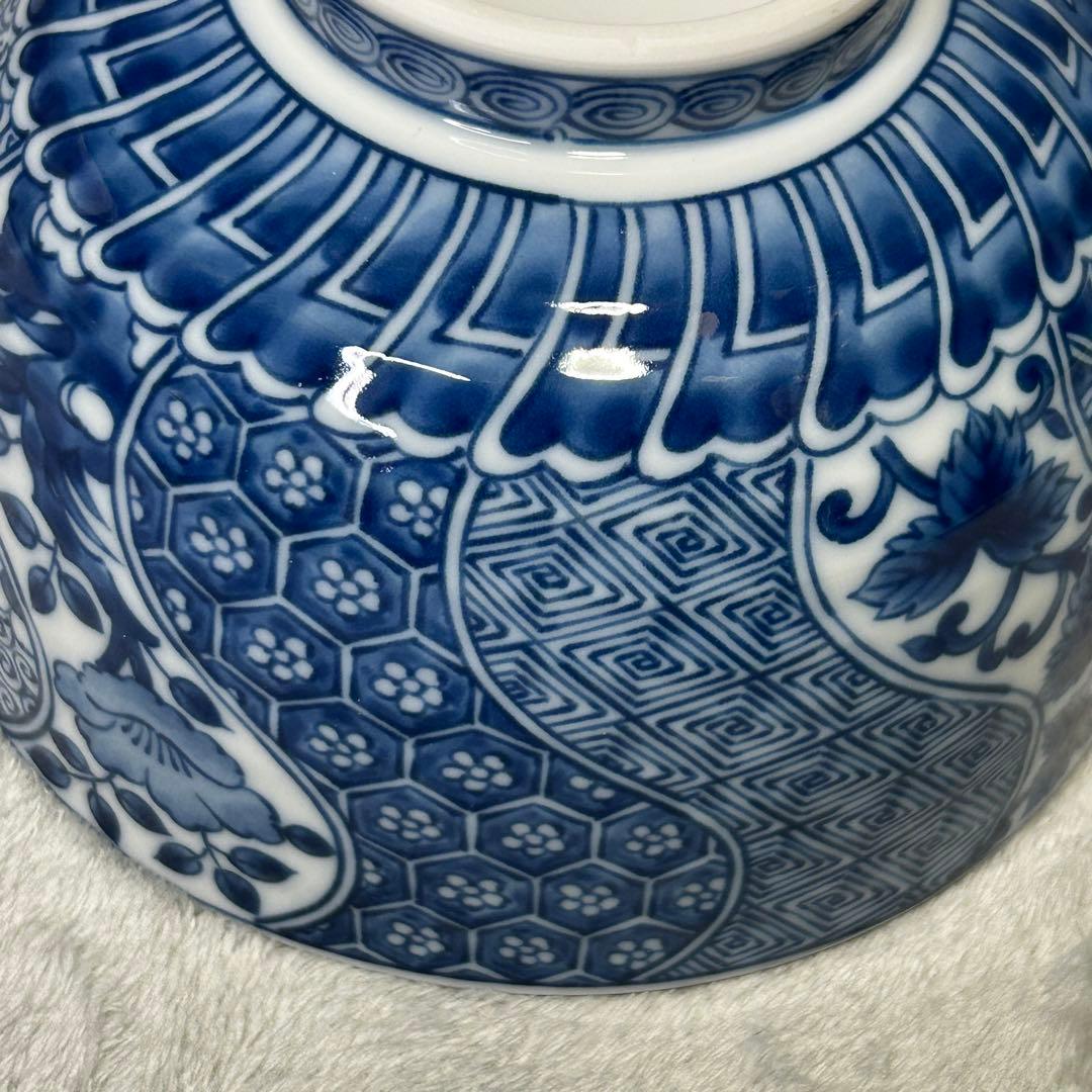 美濃焼 龍峯窯 捻祥瑞 染付 丼 3個セット どんぶり 鉢 藍色 三洋陶器