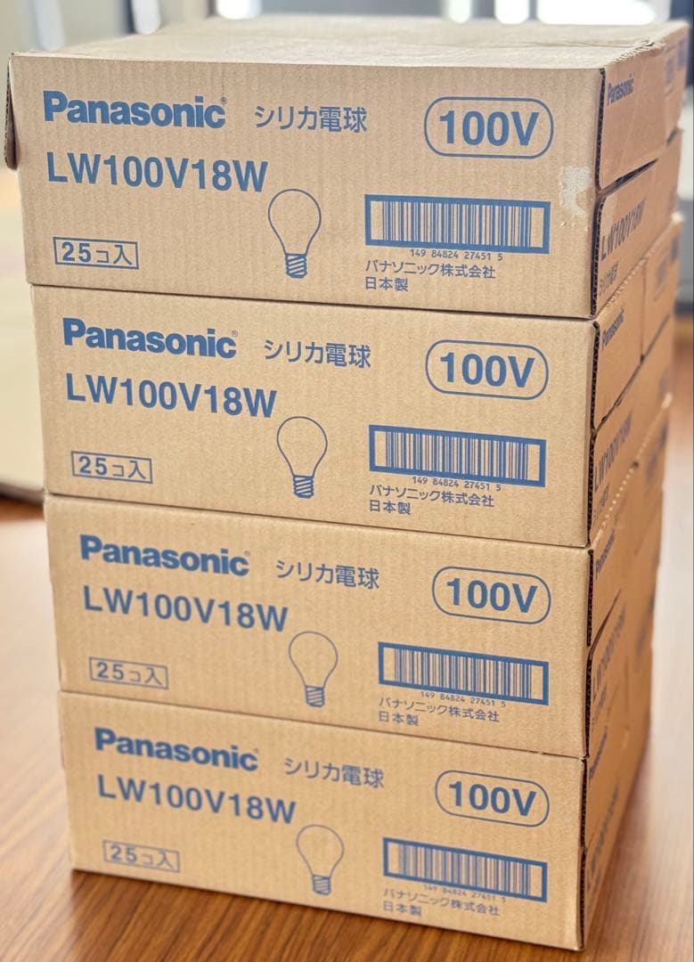 Panasonic シリカ電球 LW100V18W 25個入【4ケース】