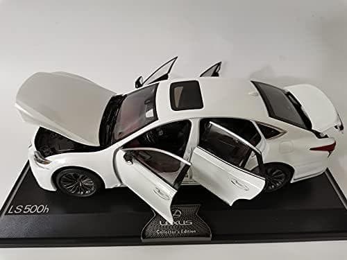 限定版1/18 レクサス LS500h 模型 ミニカー完成品　展示台付き 白