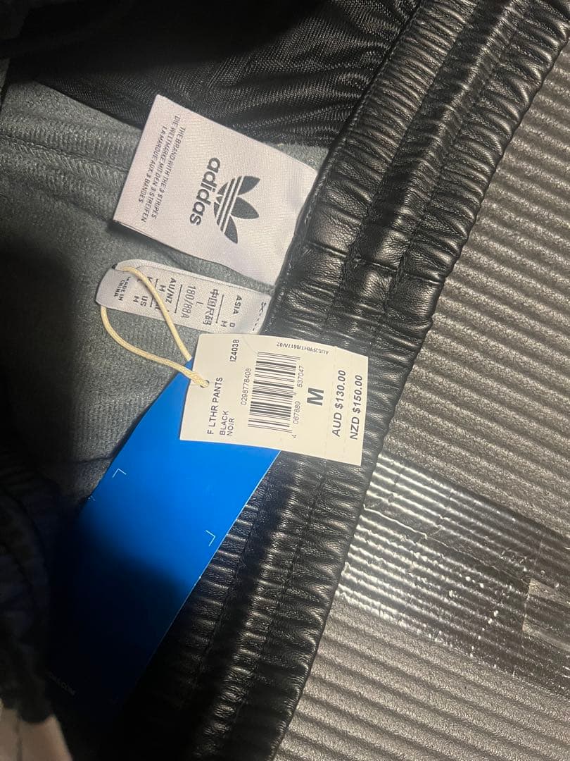 adidas アディダス XL フェイクレザー トラック パンツ Ｍ