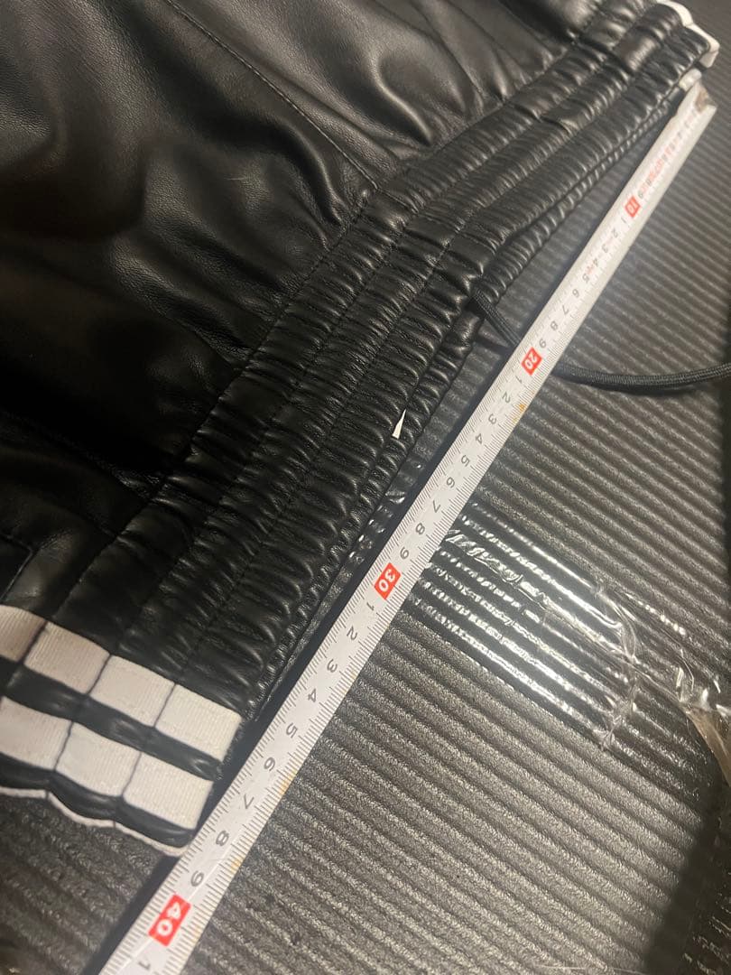 adidas アディダス XL フェイクレザー トラック パンツ Ｍ