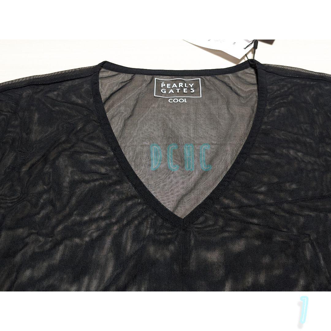 新品 【サイズ７(２ＸＬ)】【ブラック】パーリーゲイツ　長袖　Vネックシャツ