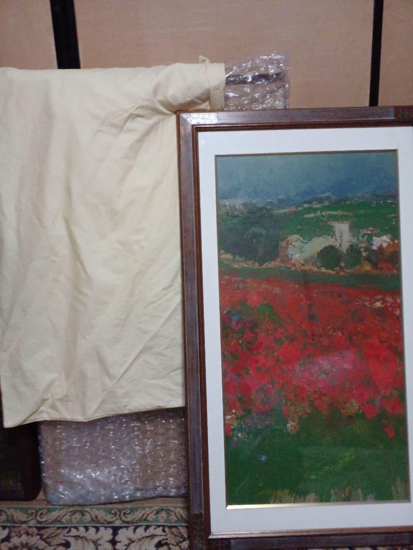 山下純司　「芥子の花咲く頃」　油彩　約40cm × 約77cm　長崎県美術館所蔵