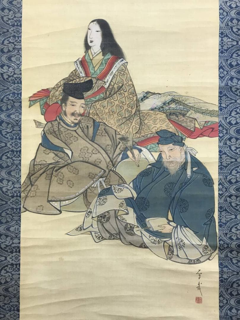 作者不詳/三歌人図/田島蕉雲/柿本人麻呂/小野小町/掛軸/名家伝来/AE-193