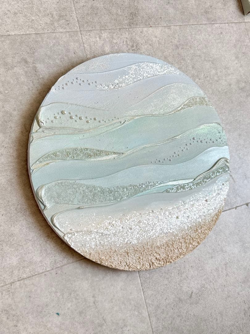アクリル画テクスチャーアートno.957抽象画キャンバスアートパネル海の絵波打際