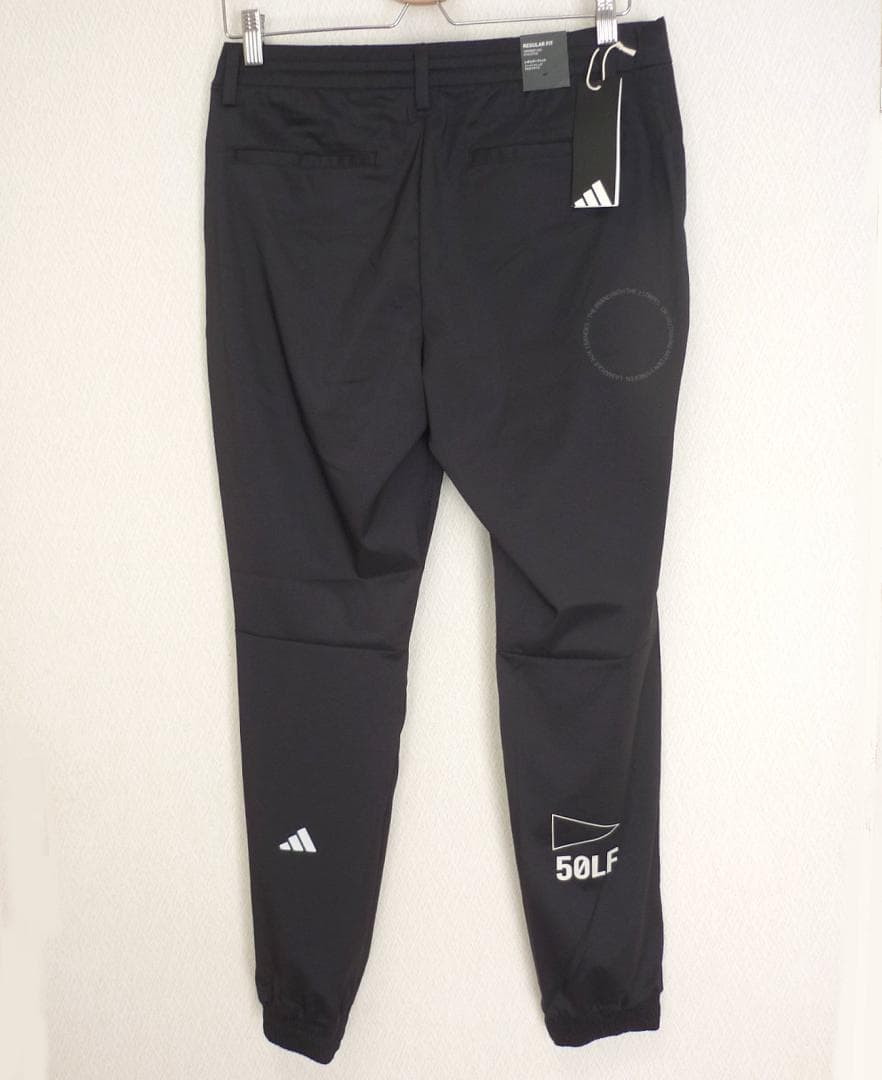 新品(ウエスト82)アディタス ゴルフ 黒ゴルフパンツ 薄手 9分丈パンツ