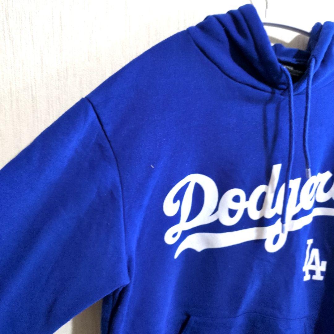海外古着✨Dodgersドジャース フード付きスウェット【 M】 青