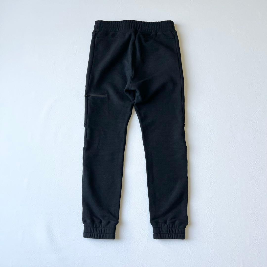 3219【美品】TFW49 ストレッチパンツ　チャックポケットスウェット　M 黒