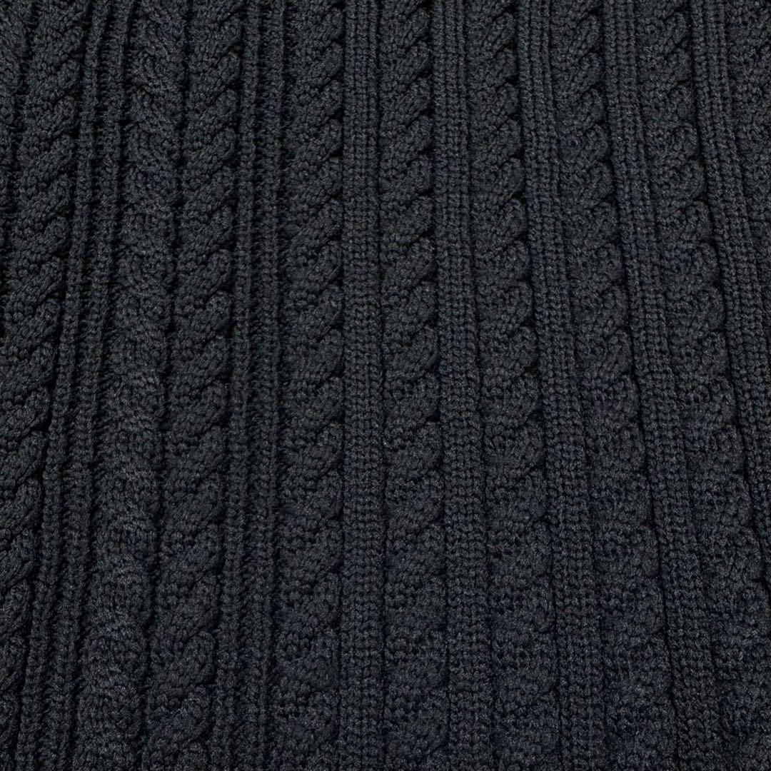 PEARLY GATES ケーブルニット ベスト ジレ ロゴ刺繍 黒 大きい6