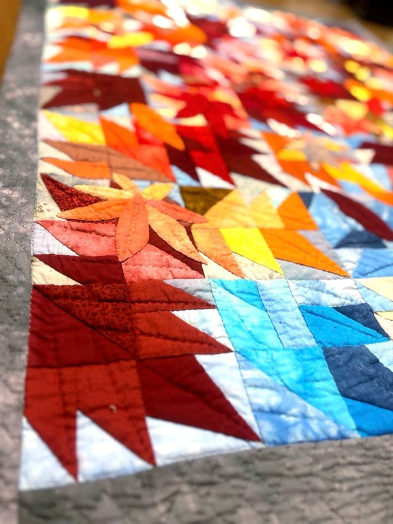 紅葉モチーフ パッチワークキルト ハンドメイド