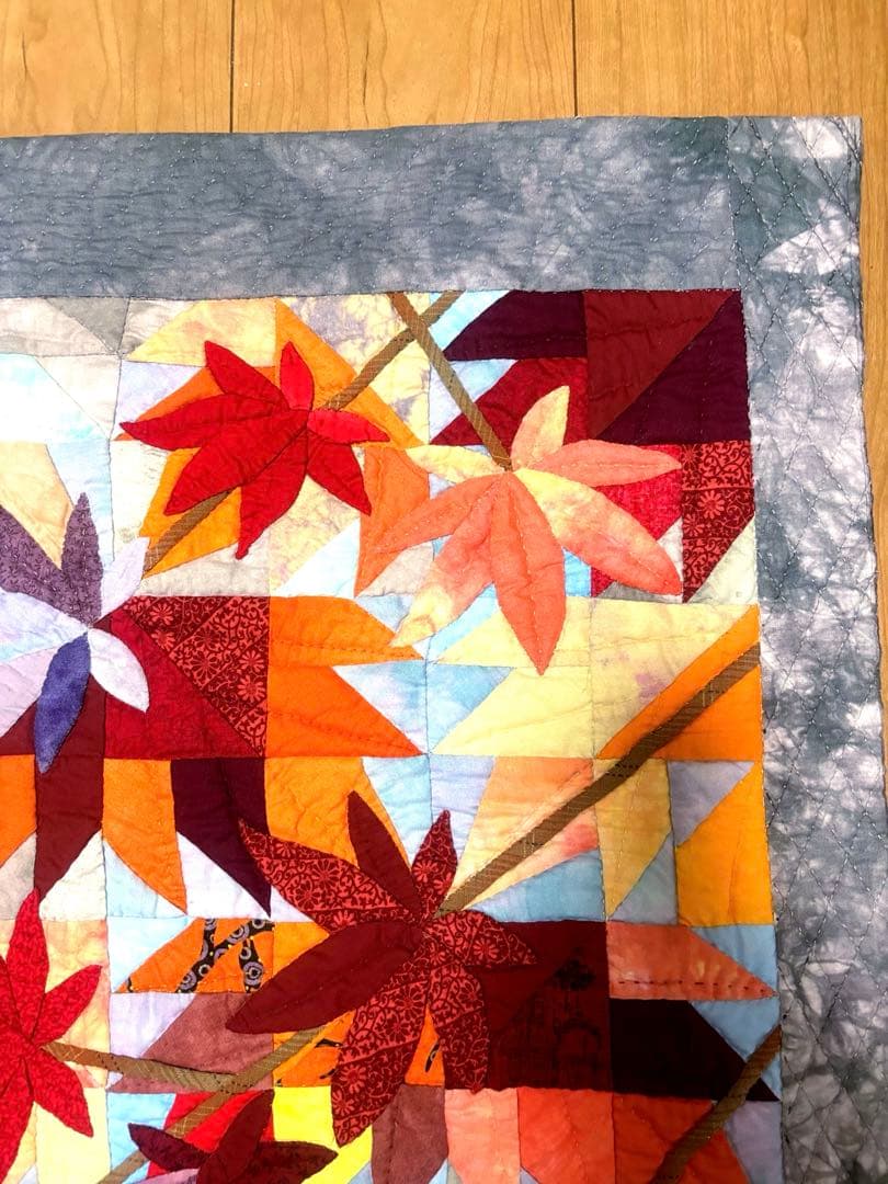 紅葉モチーフ パッチワークキルト ハンドメイド