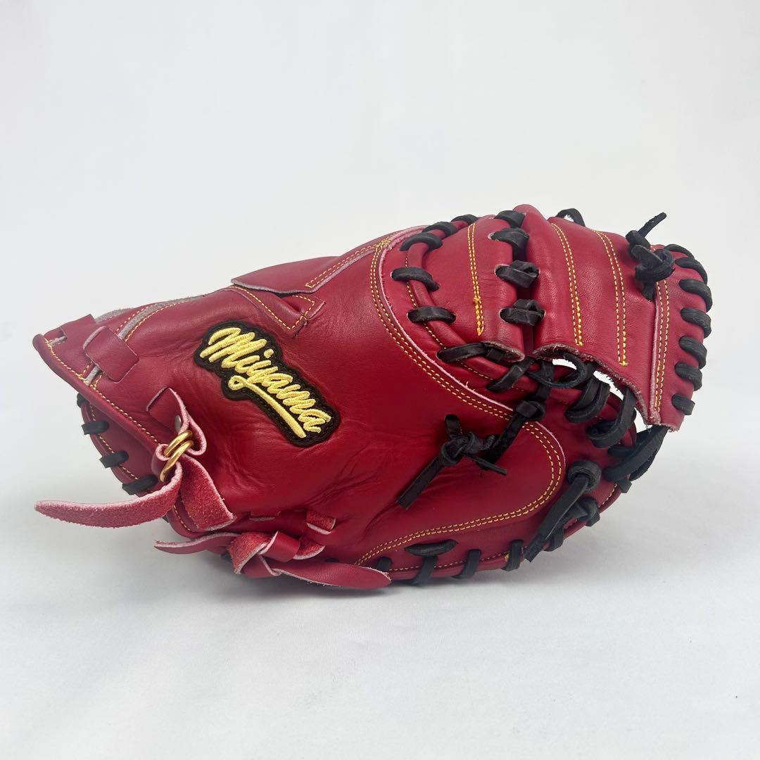 【極美品】Miyama ミヤマ キャッチャーミット 13インチ レッド 硬軟兼用