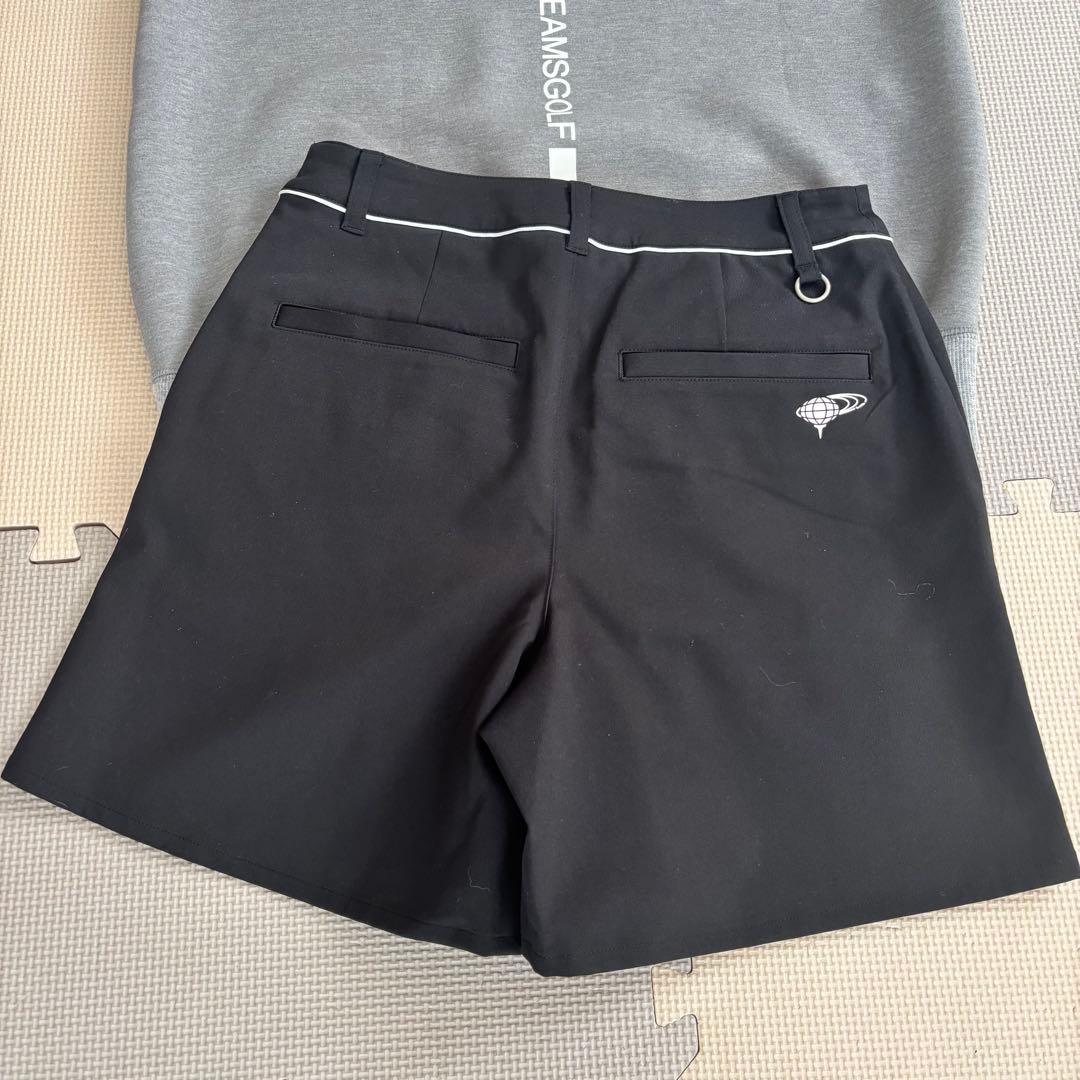 BEAMS GOLF プリーツ ラップキュロット ブラック S