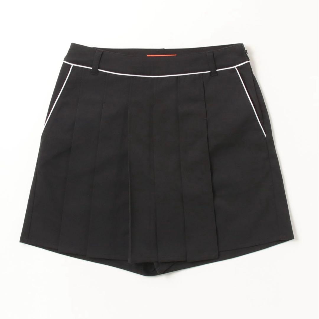 BEAMS GOLF プリーツ ラップキュロット ブラック S