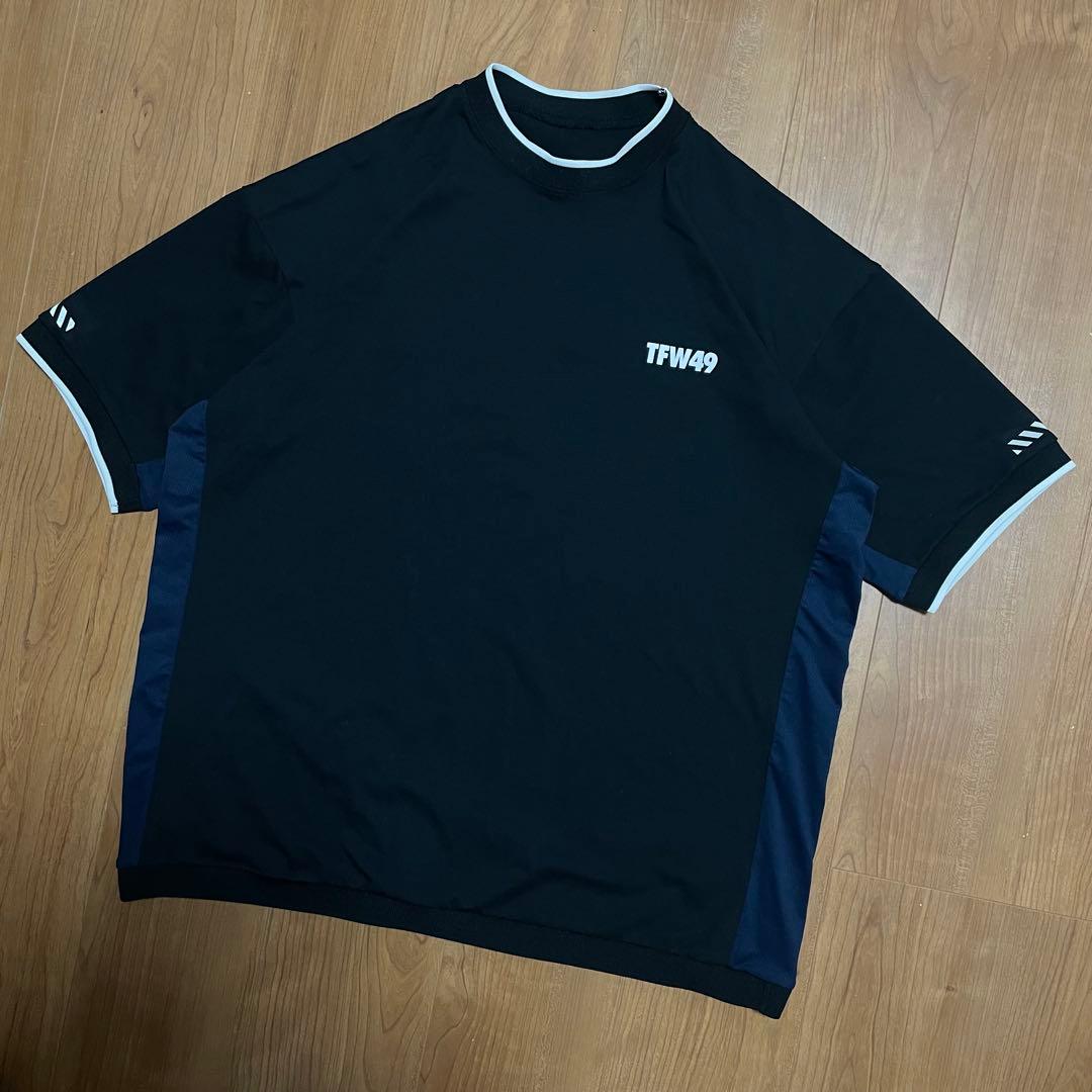 25新作　定価2.7万　TFW49 モックネック　Tシャツ ブラック　XXL
