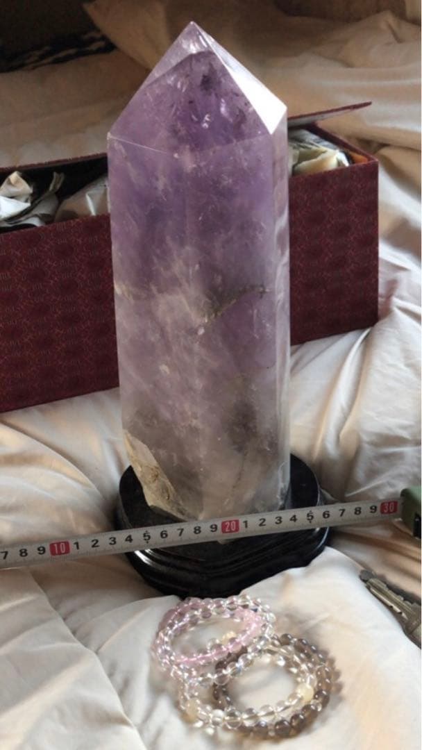アメジスト（紫水晶）六角柱 天然石 原石　今だけおまけ付き