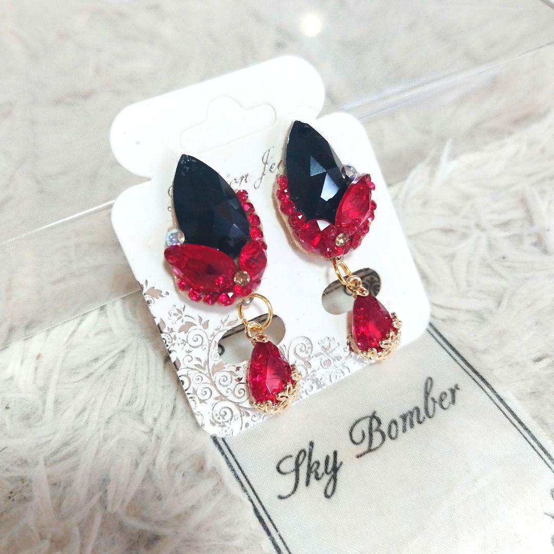 fuuuumiko.i様　真っ赤なネックレス　イヤリング→ピアス　社交ダンス