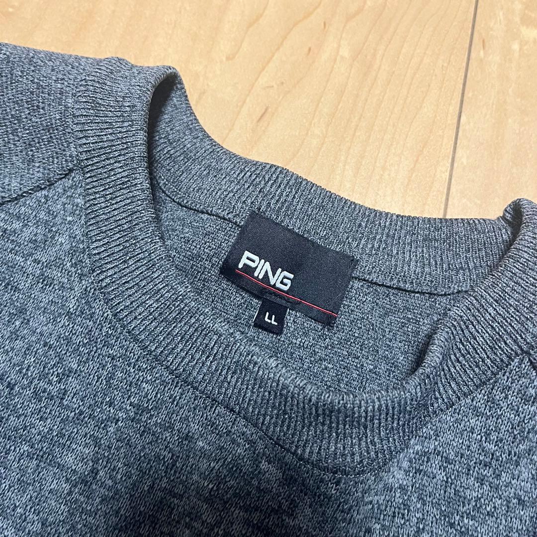 (月末限定価格)PING ゴルフ クルーネックニット LL