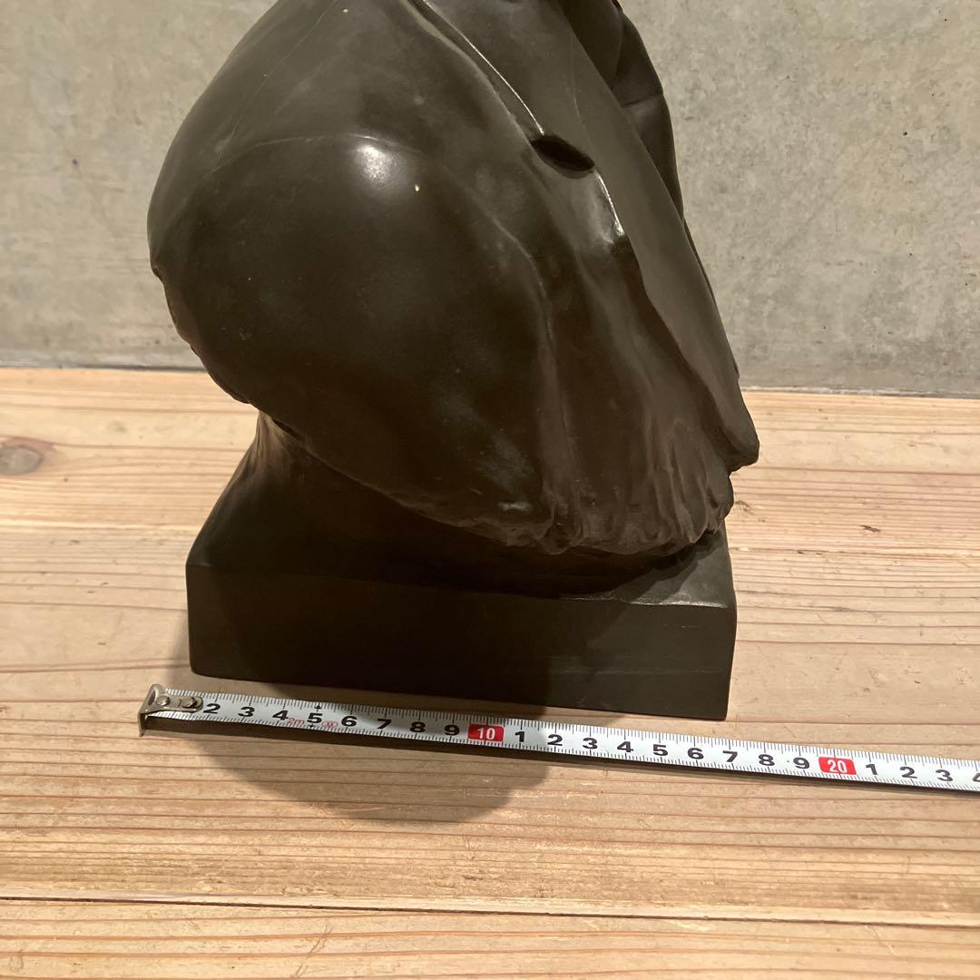 盛岡勇夫 作 ブロンズ 銅像 胸像 立体写真像 昭和レトロ 珍品 置物 飾り物