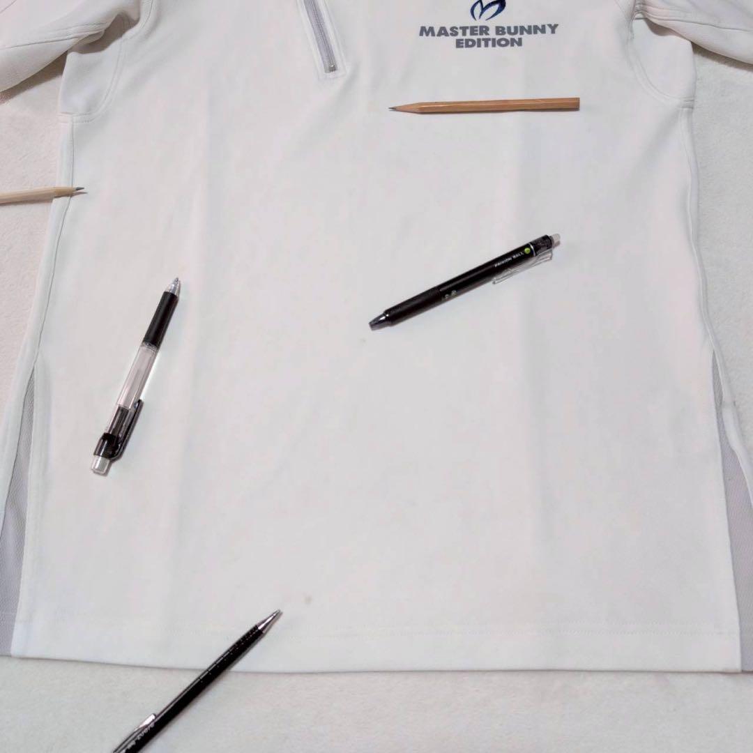 【マスターバニーエディション】鹿の子 半袖ポロシャツ メンズ4 白 ゴルフ