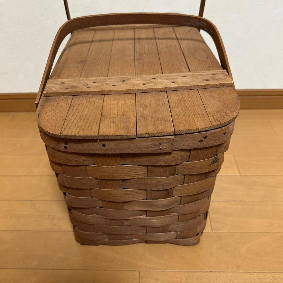ウッド製　バスケットビル　蓋付き　バーモント　バスケット　ピクニック