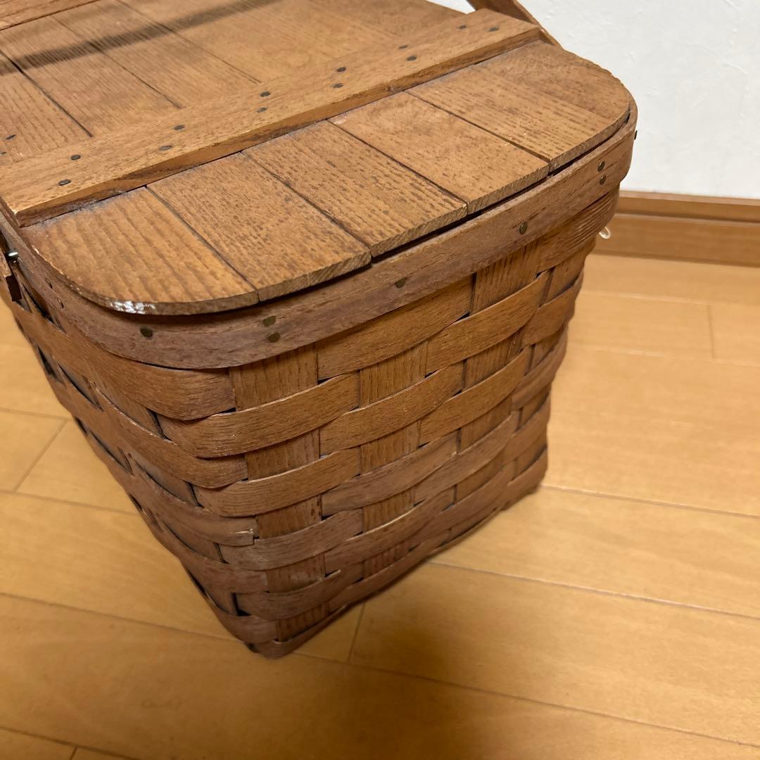 ウッド製　バスケットビル　蓋付き　バーモント　バスケット　ピクニック