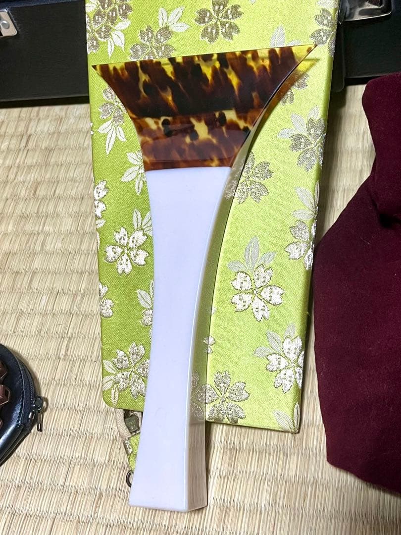 三味線 地唄 中棹 紅木 皮破れ無し 一式セット