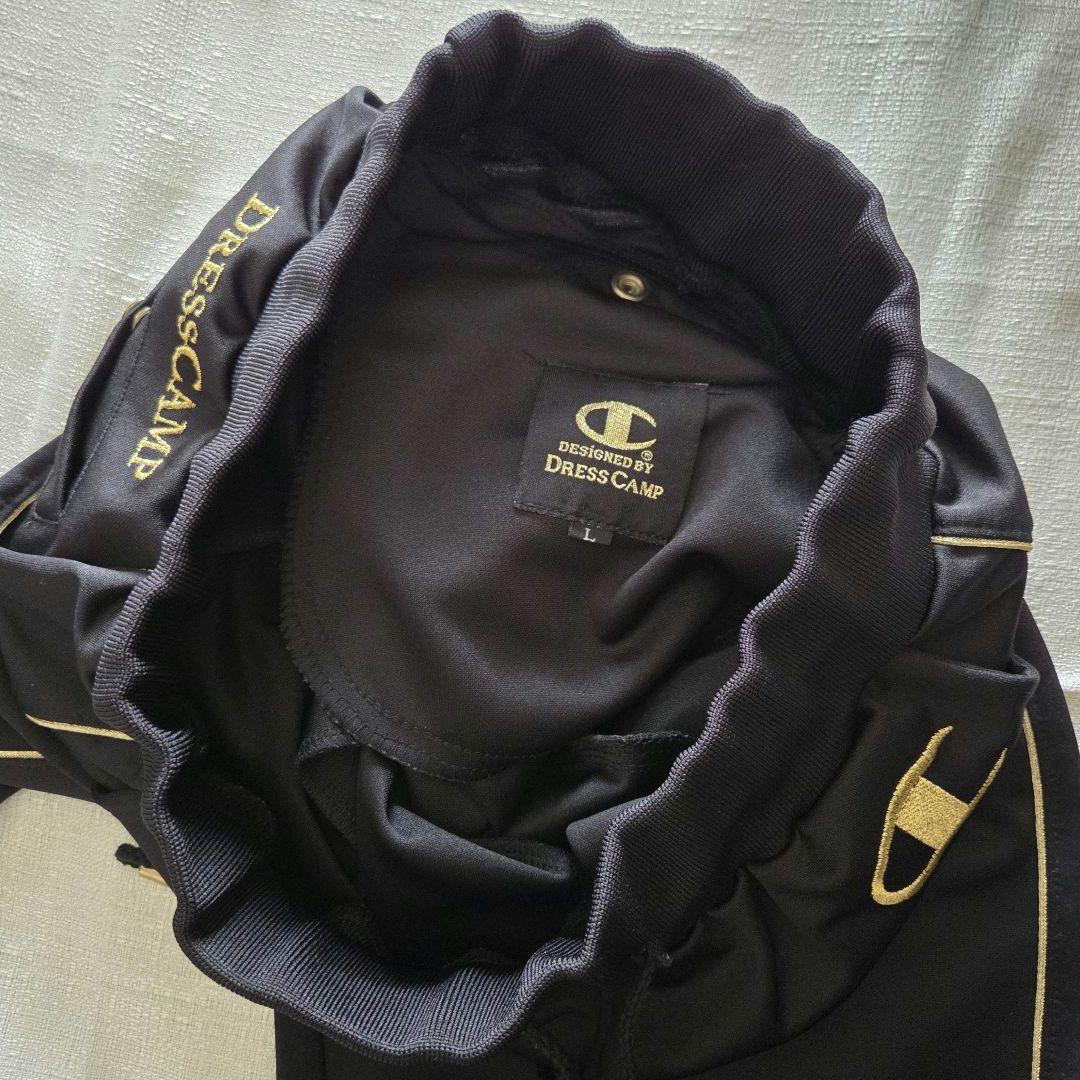 Champion チャンピオン×ドレスキャンプ セットアップジャージ 黒×金 L