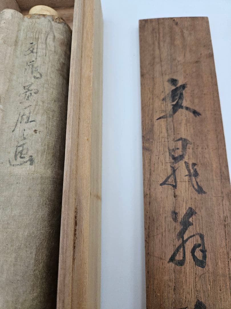 谷文晁　［芦雁図］ 耕南極箱 江戸文人画大家 骨軸先　掛軸