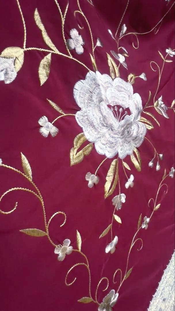[新品] 大判シージョ(ボルドー) 豪華フリンジ仕様 スペイン製