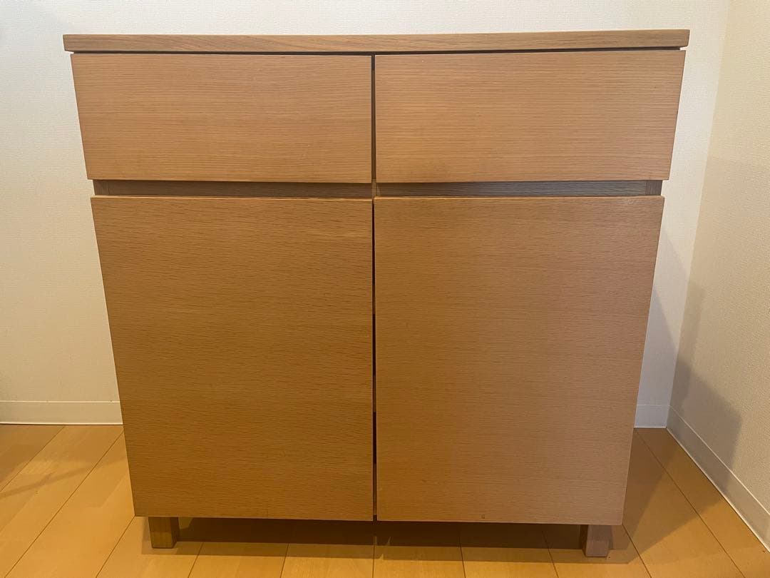 無印良品/引き出し付きキャビネット/オーク材