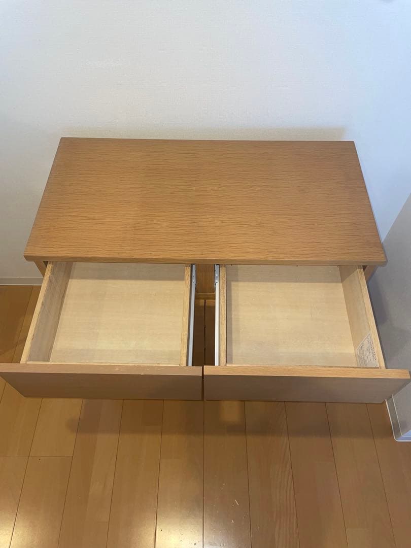 無印良品/引き出し付きキャビネット/オーク材