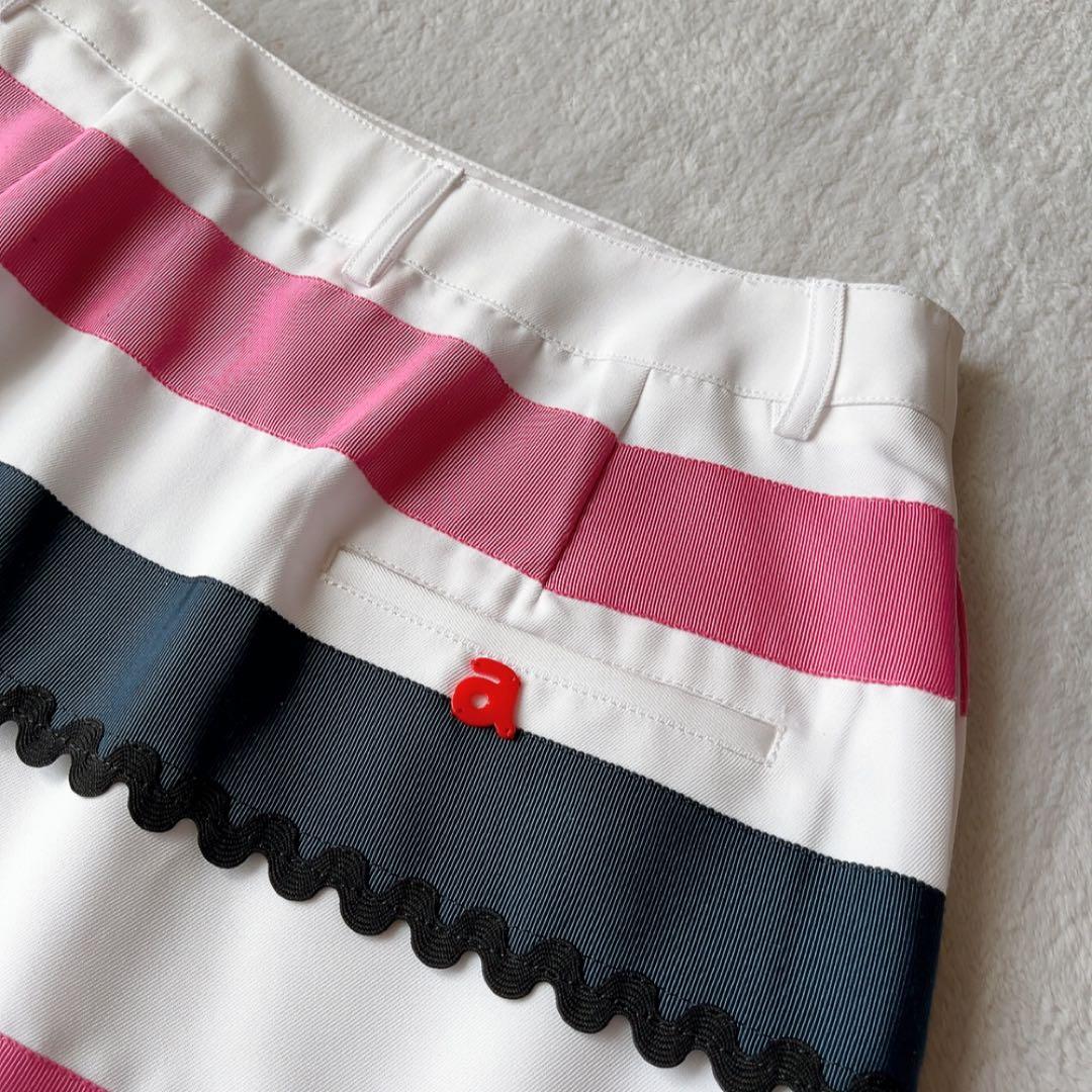 極美品　アルチビオ　セットアップ　ポロシャツ　スカート　ストライプ　ピンク