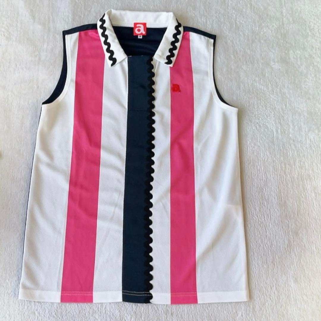 極美品　アルチビオ　セットアップ　ポロシャツ　スカート　ストライプ　ピンク