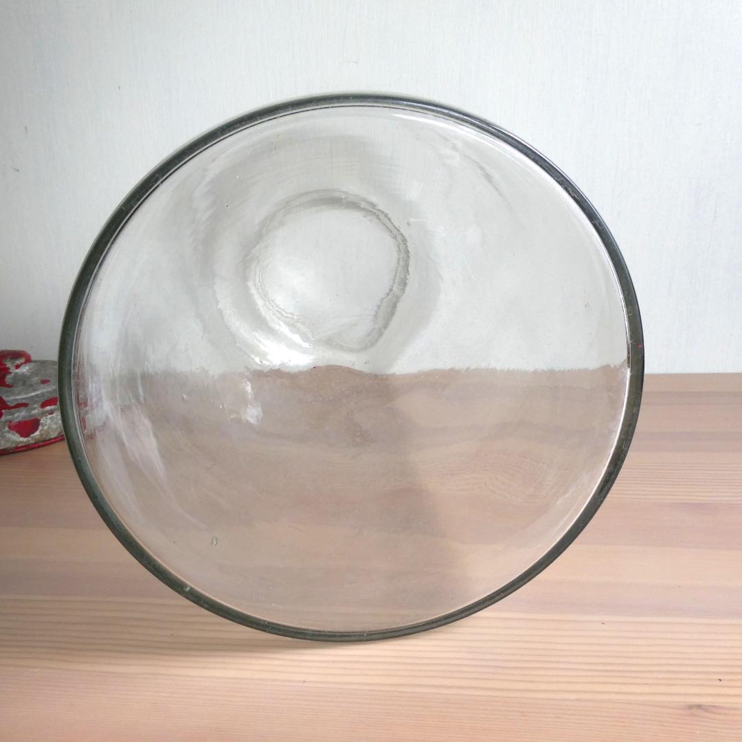 ガラス瓶　骨董　駄菓子屋　赤いアルミ製蓋付き　大きめ　高さ約33.5cm