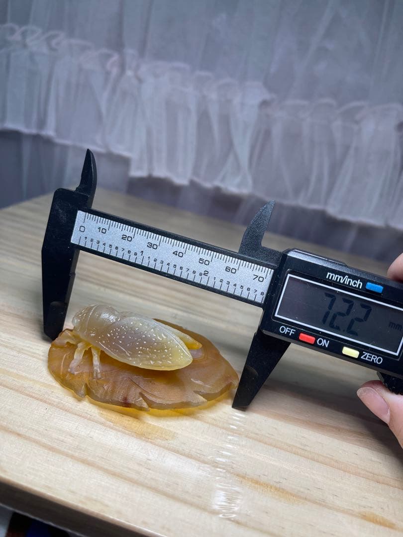 綺麗^ - ^ ❣️ 天然石　瑪瑙  セミ　金蝉　手彫り置物 原石