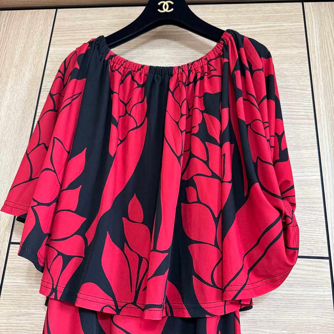 ku'u Lei Hawaii 4wayワンピース 赤黒ロングドレス