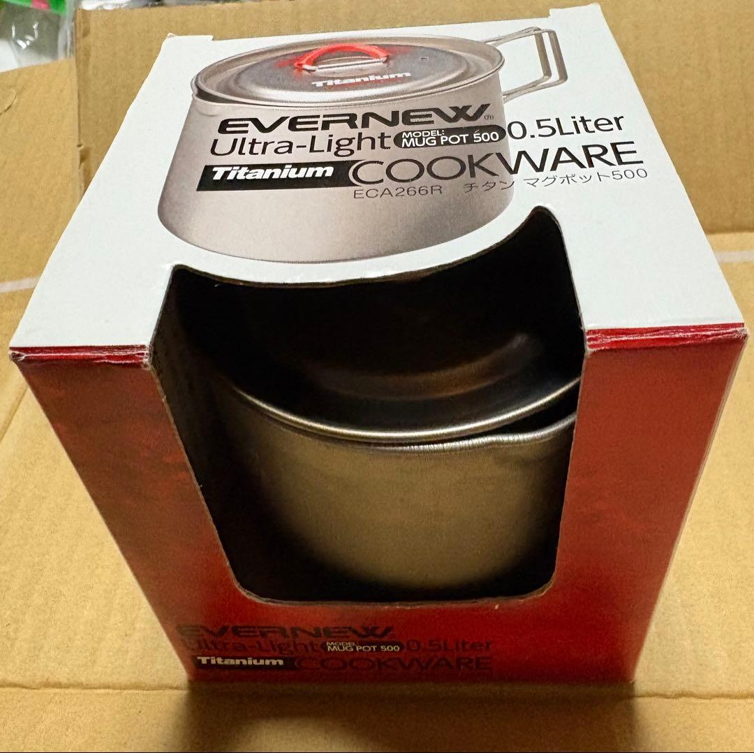EVERNEWチタンPot 500箱付き、ミリキャンプ　ミニメスティンなど色々