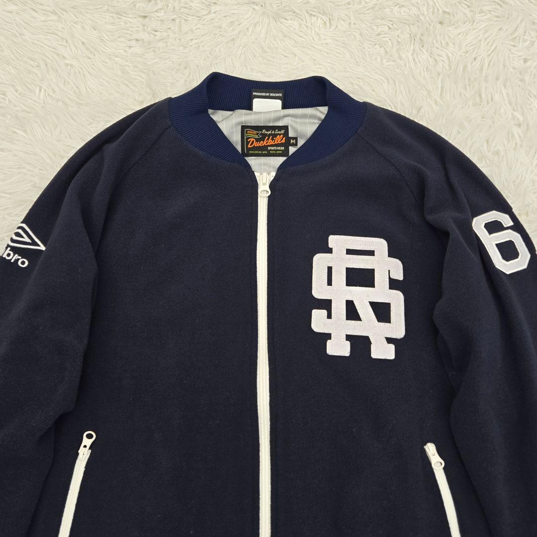 ラフ&スウェル　フリースジャケット　刺繍　ダブルファフナー　ネイビー　M