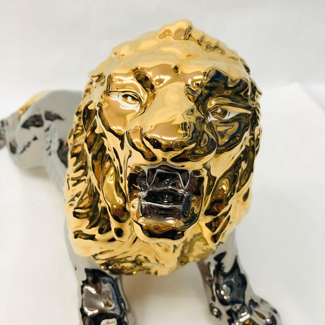 アウラ AHURA オブジェ ライオン ヨーロピアン　イタリア　金彩