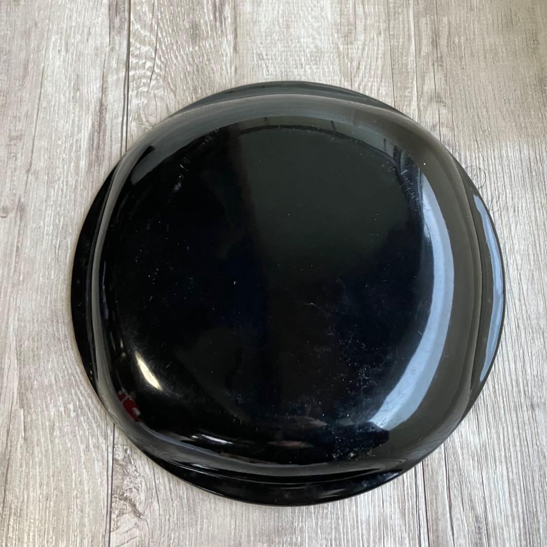 3F 【美品】ぎやまん金彩 竹模様 丸皿トレー 和モダン 菓子器 布地風デザイン