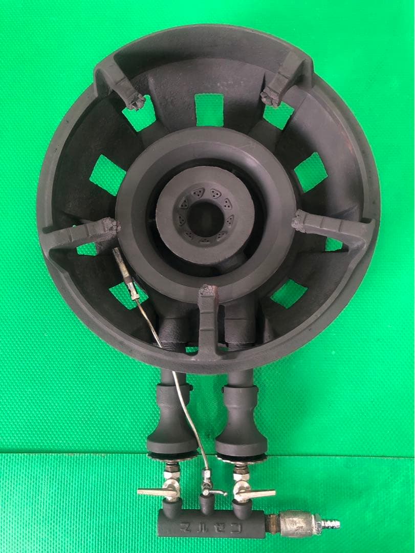 ☆工場整備品☆鋳物コンロ　二連バーナー　LPG