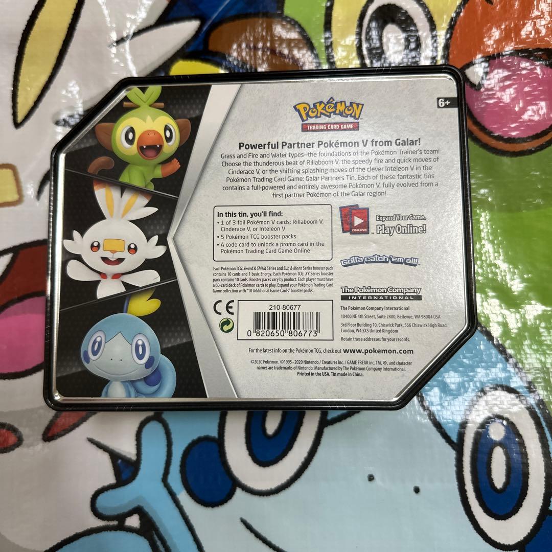 ポケモン　海外　缶ケース① サルノリ　ヒバニー　メッソン
